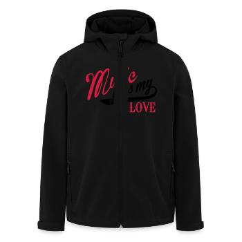 Music was my first Love - Veste softshell homme en polyester recyclé Stanley/Stella - noir - Devant - AI Model Male 185 light (185cm)