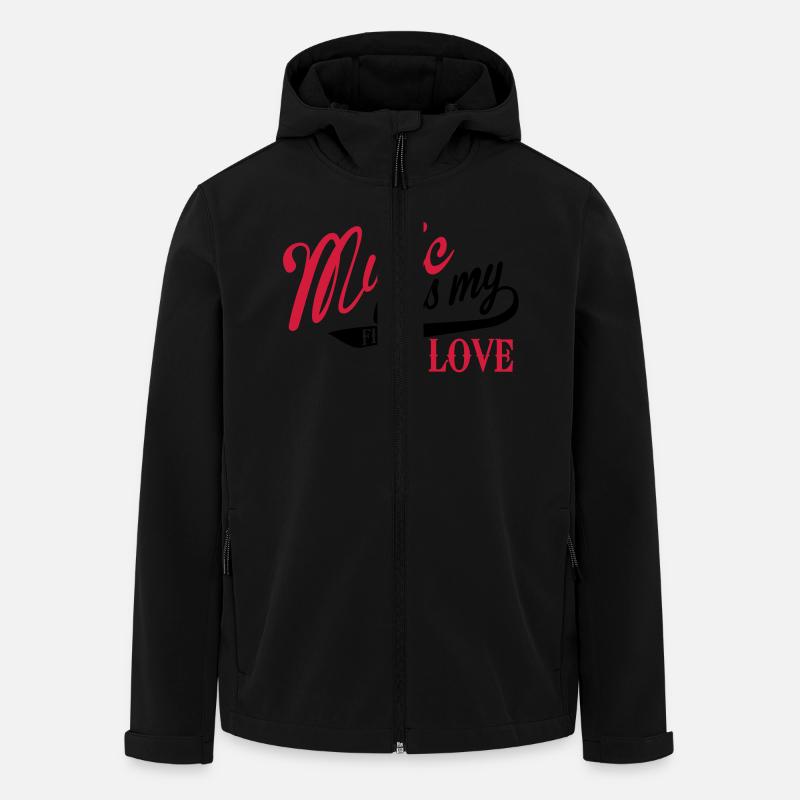 Music was my first Love - Veste softshell homme en polyester recyclé Stanley/Stella - noir