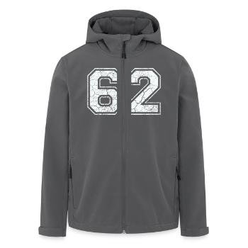 62 in white in the used look - Men’s Recycled Softshell Jacket by Stanley/Stella - black - Front - AI Model Male 185 light (185cm)