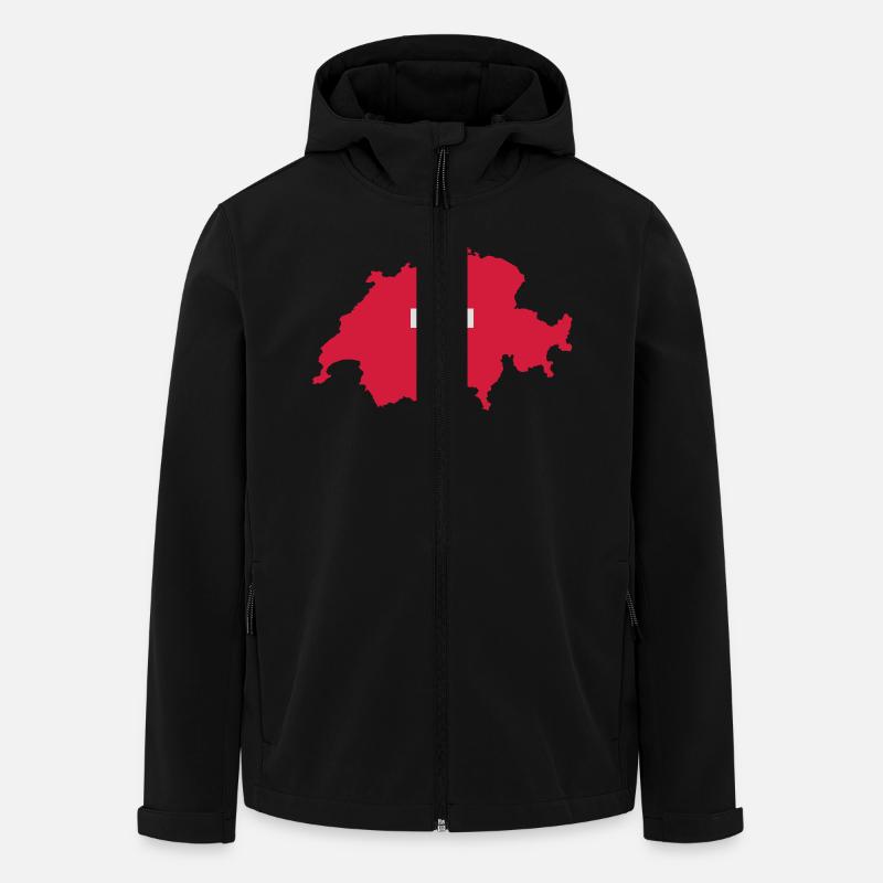 Schweiz - Recycelte Männer Softshell-Jacke von Stanley/Stella - Schwarz