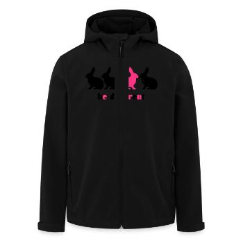 Être différents lapin Bunny 2C unique unique. - Veste softshell homme en polyester recyclé Stanley/Stella - noir - Devant - AI Model Male 185 light (185cm)