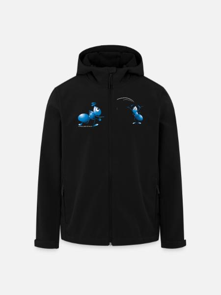 Ants in volleyball - Stanley/Stella herre softshelljakke i genanvendt polyester - sort