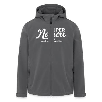 Super Nanou - Veste softshell homme en polyester recyclé Stanley/Stella - noir - Devant - AI Model Male 185 light (185cm)
