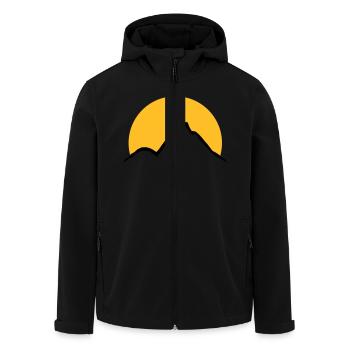Beautiful mountains Sun - Men’s Recycled Softshell Jacket by Stanley/Stella - black - Front - AI Model Male 185 light (185cm)