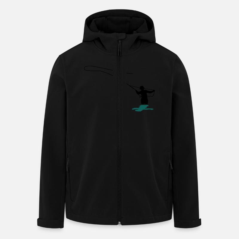 Angler Fliegenfischen - Recycelte Männer Softshell-Jacke von Stanley/Stella - Schwarz