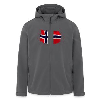 Norway Flag - Vintage Look - Recycelte Männer Softshell-Jacke von Stanley/Stella - Schwarz - Vorne - AI Model Male 185 light (185cm)