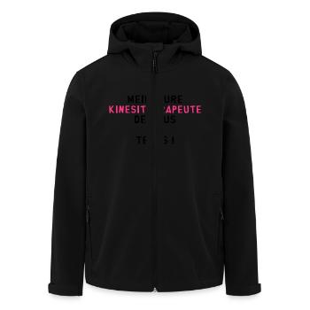 Kiné / Kinesitherapeute / Kinésithérapie / Masseur - Veste softshell homme en polyester recyclé Stanley/Stella - noir - Devant - AI Model Male 185 light (185cm)