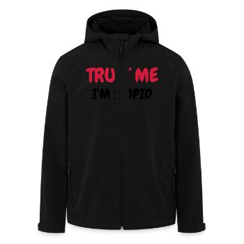Trust me I'm stupid - Humor - Funny - Joke - Men’s Recycled Softshell Jacket by Stanley/Stella - black - Front - AI Model Male 185 light (185cm)