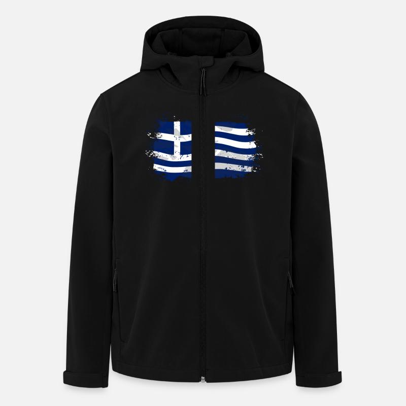 Greece Flag - Recycelte Männer Softshell-Jacke von Stanley/Stella - Schwarz