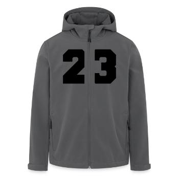 23 - Men’s Recycled Softshell Jacket by Stanley/Stella - black - Front - AI Model Male 185 light (185cm)