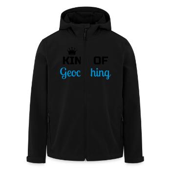 Geocaching / Geocacher / Kompass / Wald - Recycelte Männer Softshell-Jacke von Stanley/Stella - Schwarz - Vorne - AI Model Male 185 light (185cm)