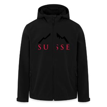 Swiss Alps - Veste softshell homme en polyester recyclé Stanley/Stella - noir - Devant - AI Model Male 185 light (185cm)