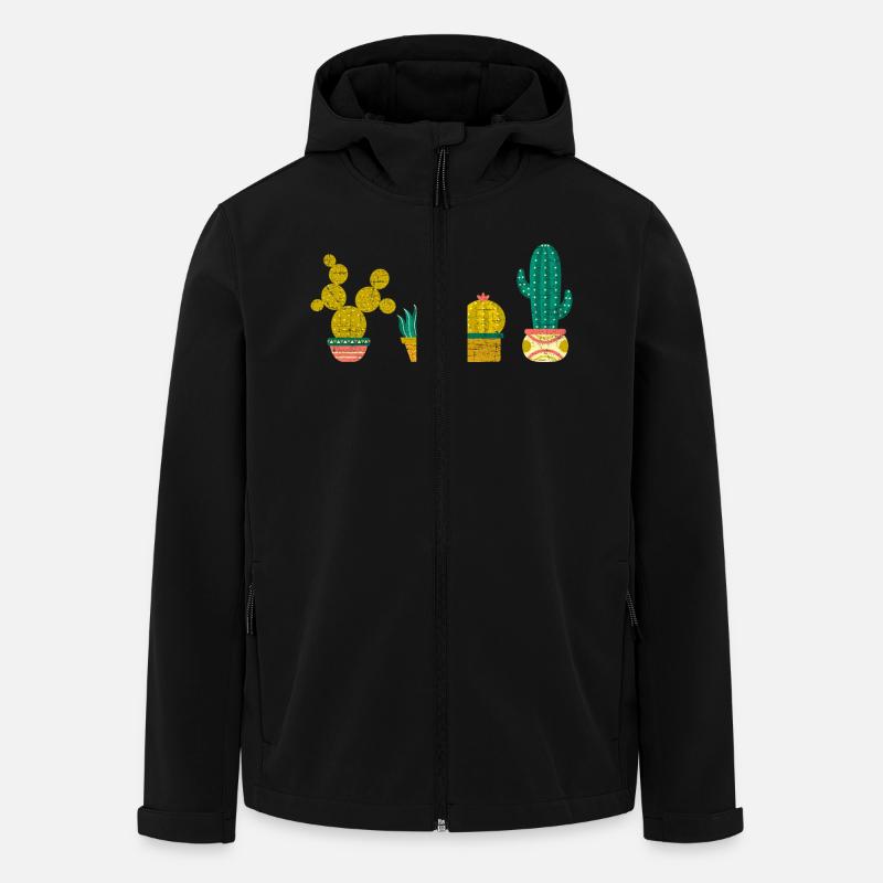 Cool Cactus Illustration Design - Men’s Recycled Softshell Jacket by Stanley/Stella - black