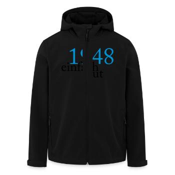 Jahrgang 1948 geboren - Recycelte Männer Softshell-Jacke von Stanley/Stella - Schwarz - Vorne - AI Model Male 185 light (185cm)