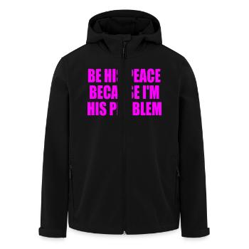 be his peace because im his problem - Recycelte Männer Softshell-Jacke von Stanley/Stella - Schwarz - Vorne - AI Model Male 185 light (185cm)