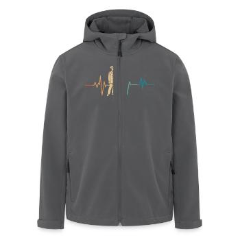 Battement de coeur rétro conducteur de train - Veste softshell homme en polyester recyclé Stanley/Stella - charbon - Devant - AI Model Male 185 light (185cm)