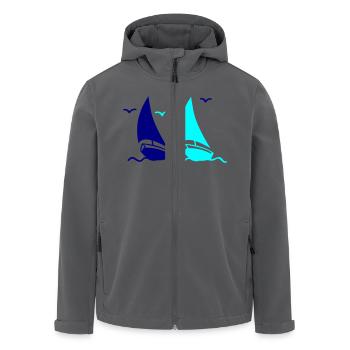segelboote 02 - Recycelte Männer Softshell-Jacke von Stanley/Stella - Schwarz - Vorne - AI Model Male 185 light (185cm)