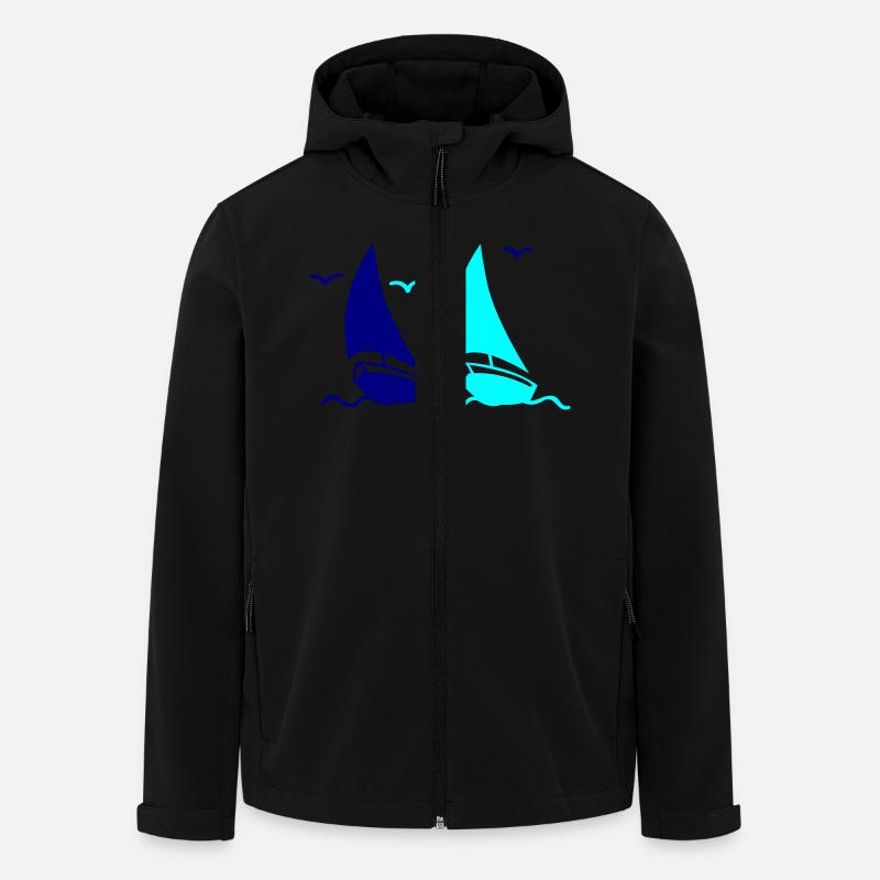 segelboote 02 - Recycelte Männer Softshell-Jacke von Stanley/Stella - Schwarz