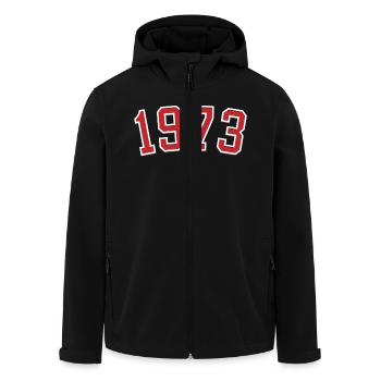 Geburtsjahr Sport 1973 - Recycelte Männer Softshell-Jacke von Stanley/Stella - Schwarz - Vorne - AI Model Male 185 light (185cm)