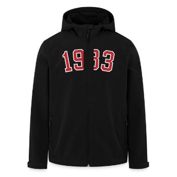 Year of birth sport 1983 - Men’s Recycled Softshell Jacket by Stanley/Stella - black - Front - AI Model Male 185 light (185cm)