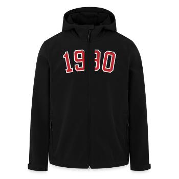 Year of birth sport 1990 - Men’s Recycled Softshell Jacket by Stanley/Stella - black - Front - AI Model Male 185 light (185cm)
