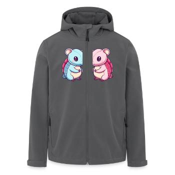 Gürteltier Paar Liebe Valentinstag - Recycelte Männer Softshell-Jacke von Stanley/Stella - Schwarz - Vorne - AI Model Male 185 light (185cm)