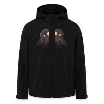 Raven Crow Couple Amour La Saint-Valentin - Veste softshell homme en polyester recyclé Stanley/Stella - noir - Devant - AI Model Male 185 light (185cm)