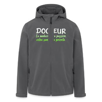 Arzt, Arzt, Krankenschwester, Gesundheit und weißer Kittel - Recycelte Männer Softshell-Jacke von Stanley/Stella - Anthrazit - Vorne - AI Model Male 185 light (185cm)