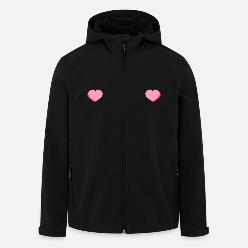 Buchstabe i rote Herzen - Recycelte Männer Softshell-Jacke von Stanley/Stella - Schwarz