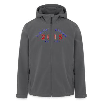 2015 vintage - Men’s Recycled Softshell Jacket by Stanley/Stella - black - Front - AI Model Male 185 light (185cm)