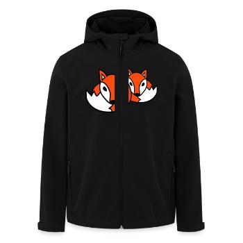 2 Foxes Friends Red Fox Two Wild Animals Team - Men’s Recycled Softshell Jacket by Stanley/Stella - black - Front - AI Model Male 185 light (185cm)