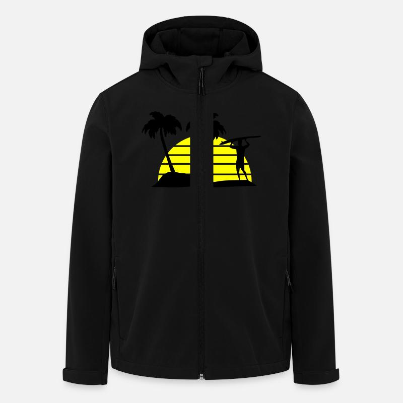 surfing - Men’s Recycled Softshell Jacket by Stanley/Stella - black