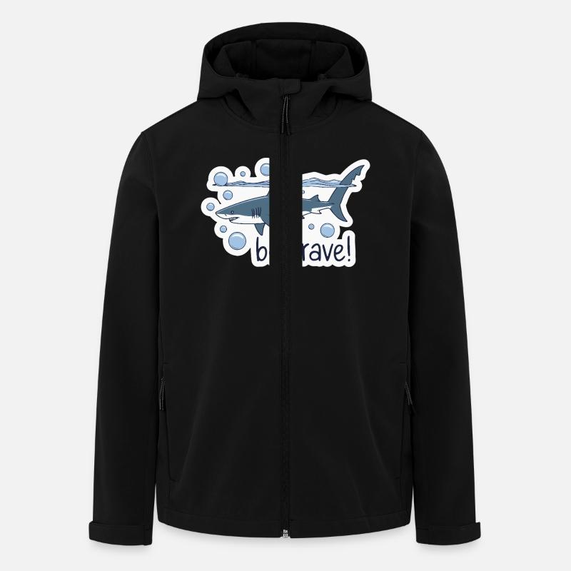 BE BRAVE SHARK - Men’s Recycled Softshell Jacket by Stanley/Stella - black