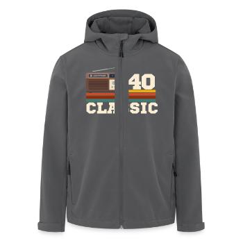 Anniversaire 1940 retro classic - Veste softshell homme en polyester recyclé Stanley/Stella - noir - Devant - AI Model Male 185 light (185cm)