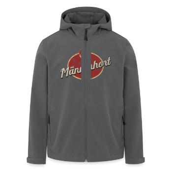 Ort für Männer Männerhort Männergarten Lustig - Recycelte Männer Softshell-Jacke von Stanley/Stella - Schwarz - Vorne - AI Model Male 185 light (185cm)