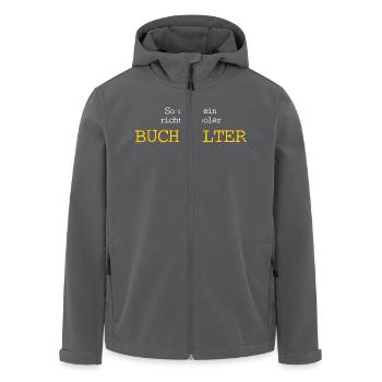 So sieht ein richtig cooler Buchhalter aus. - Recycelte Männer Softshell-Jacke von Stanley/Stella - Schwarz - Vorne - AI Model Male 185 light (185cm)