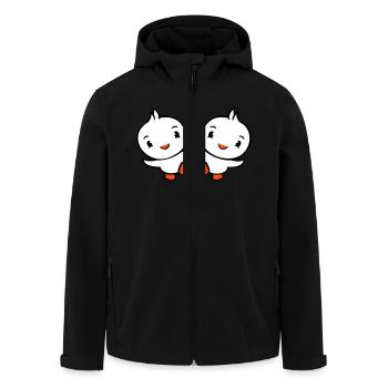 2 Ducks Friends Happy Cute Cute Friendly - Men’s Recycled Softshell Jacket by Stanley/Stella - black - Front - AI Model Male 185 light (185cm)