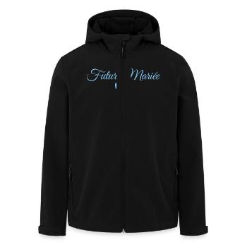Blaue Schleife für die zukünftige Braut - Recycelte Männer Softshell-Jacke von Stanley/Stella - Schwarz - Vorne - AI Model Male 185 light (185cm)