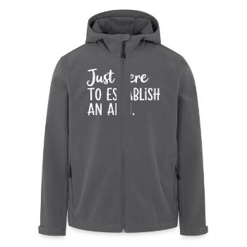 Nur hier, um ein Alibi zu schaffen – Lustig - Recycelte Männer Softshell-Jacke von Stanley/Stella - Schwarz - Vorne - AI Model Male 185 light (185cm)