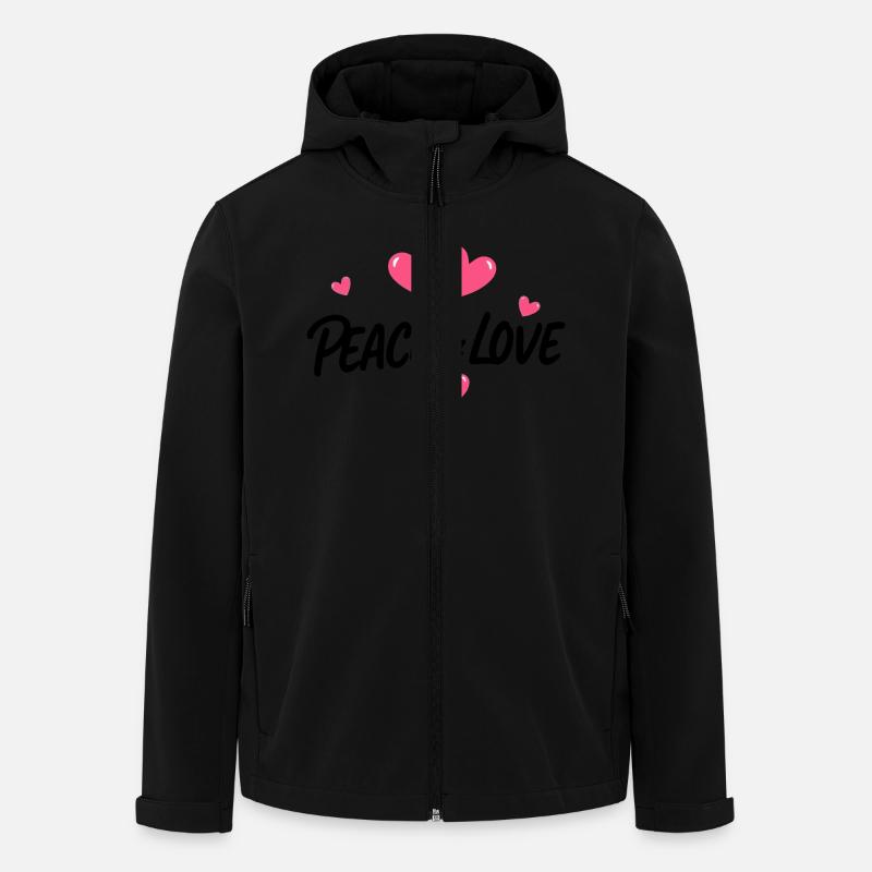 Paix et amour - Veste softshell homme en polyester recyclé Stanley/Stella - noir