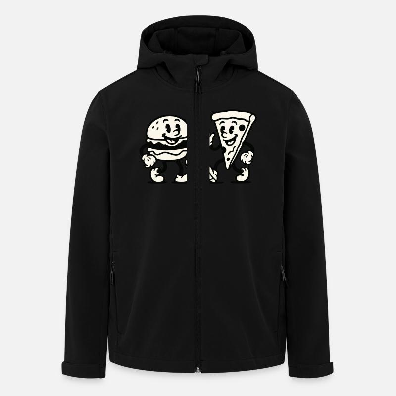 burger pizza comic - Recycelte Männer Softshell-Jacke von Stanley/Stella - Schwarz