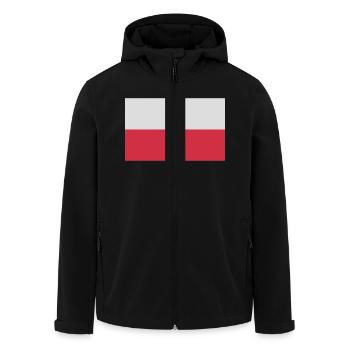 polen - Men’s Recycled Softshell Jacket by Stanley/Stella - black - Front - AI Model Male 185 light (185cm)