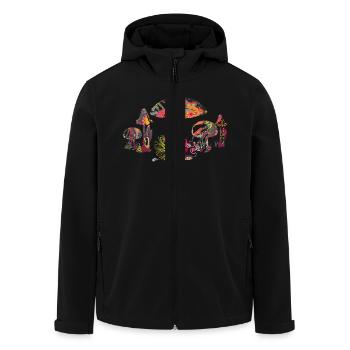 Pilze - Recycelte Männer Softshell-Jacke von Stanley/Stella - Schwarz - Vorne - AI Model Male 185 light (185cm)