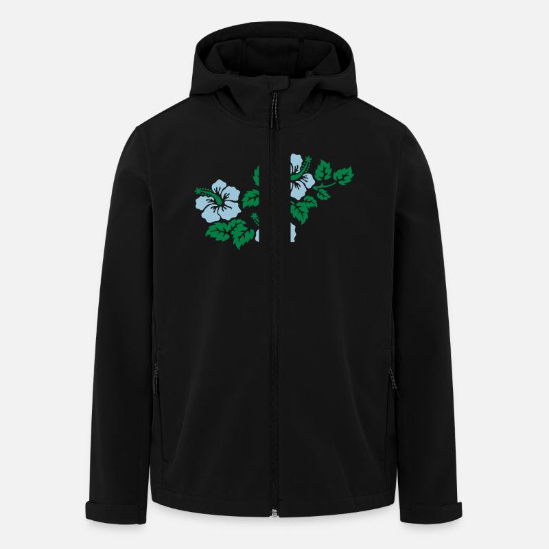 Hibiscus flowers 2 3farbig - Men’s Recycled Softshell Jacket by Stanley/Stella - black