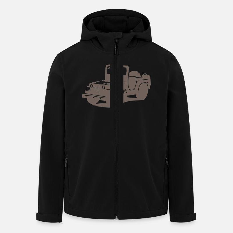 US Jeep Willys 2 - Recycelte Männer Softshell-Jacke von Stanley/Stella - Schwarz
