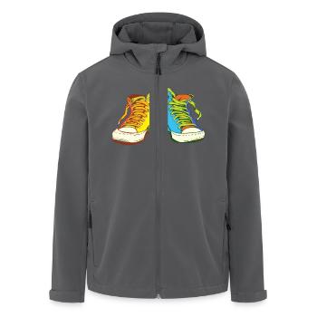 Bunte Sneaker Schuhe - Recycelte Männer Softshell-Jacke von Stanley/Stella - Schwarz - Vorne - AI Model Male 185 light (185cm)