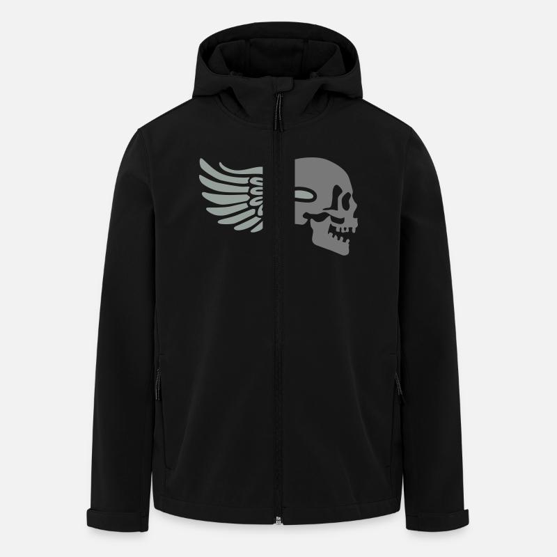wing_skull_2c - Recycelte Männer Softshell-Jacke von Stanley/Stella - Schwarz