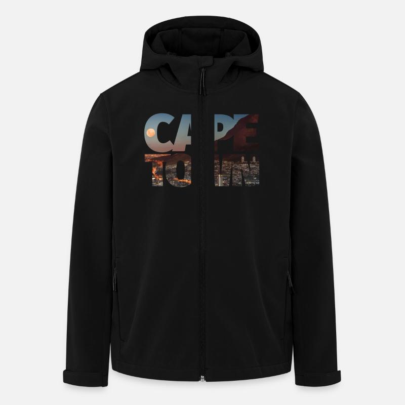 cape-town kapstadt – typo - Recycelte Männer Softshell-Jacke von Stanley/Stella - Schwarz