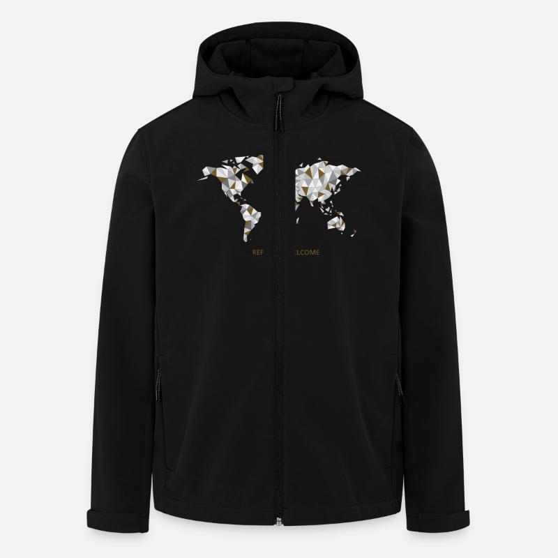 refugees welcome - Recycelte Männer Softshell-Jacke von Stanley/Stella - Schwarz