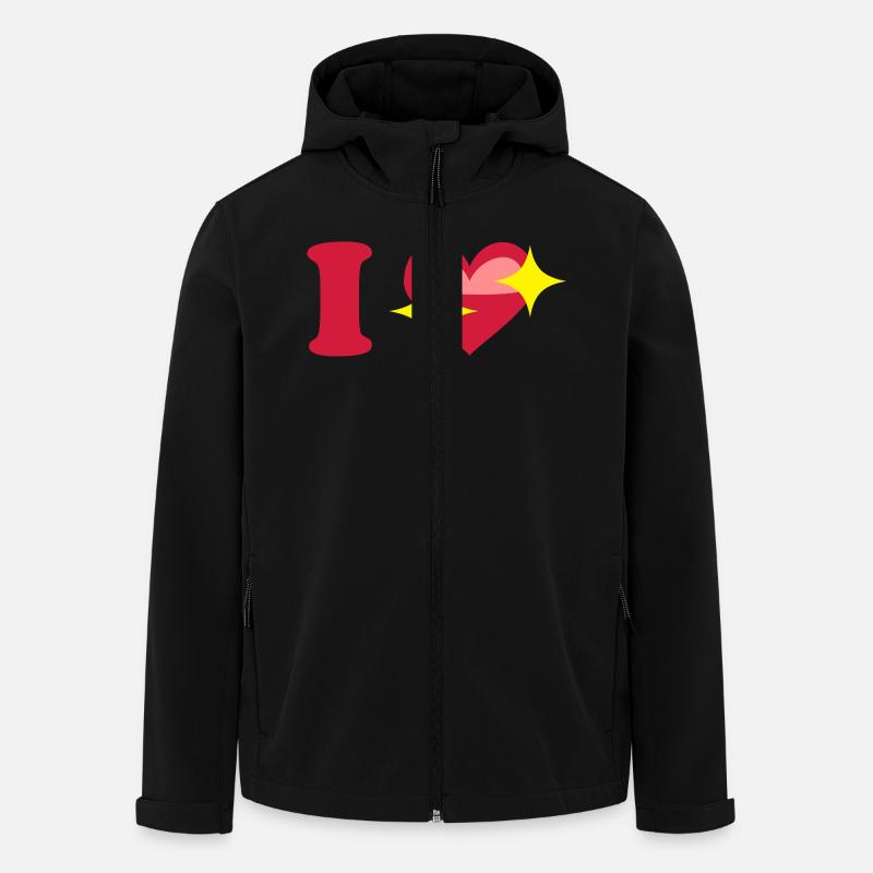 I love - Recycelte Männer Softshell-Jacke von Stanley/Stella - Schwarz